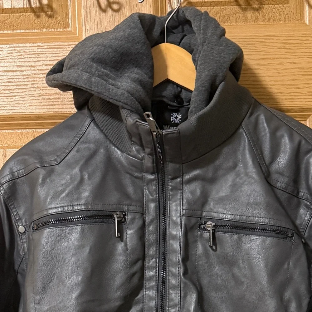Men's Charcoal Hooded Jacket - Picture 4 of 11